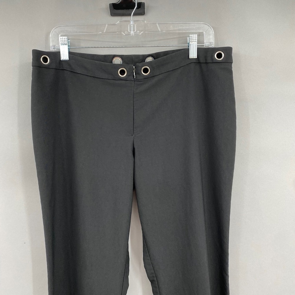 Y2K Joe Boxer Grommet Flare Leg Trousers Women 13 Black Mall Goth Punk Pants